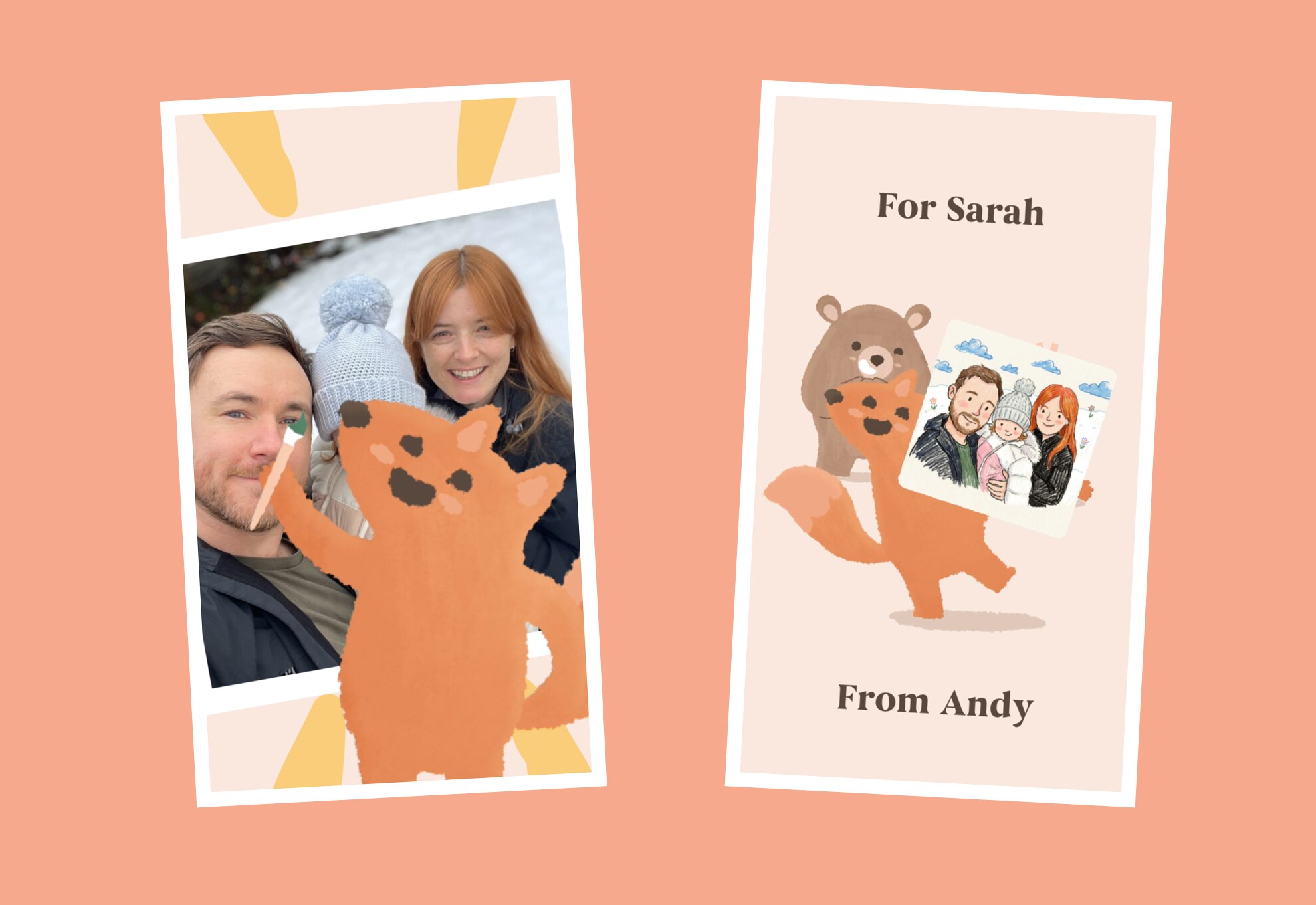 A family photo turned into artwork in the creator's own style